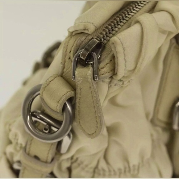 PRADA Beige Nylon 2way Handbag, Authentic. EUC - Picture 10 of 15